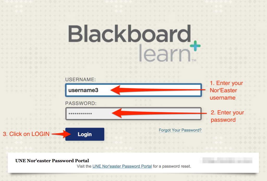Blackboard Login Page