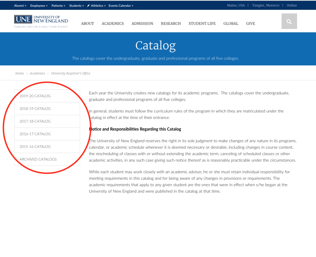 Step 1  go to the registrar website and select the catalog page